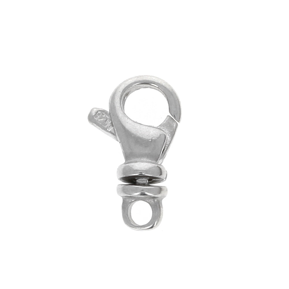 5 - Sterling Silver Trigger Lobster Clasp 9mm With Open Ring, Made in Italy 5 - Sterling Silver Trigger Lobster Clasp 9mm With Open Ring, Made in Italy