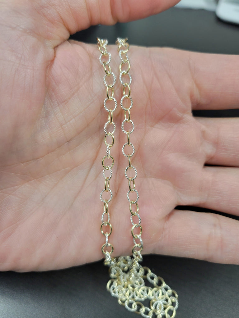 2 Tone Cable Chain Modes Jewelry