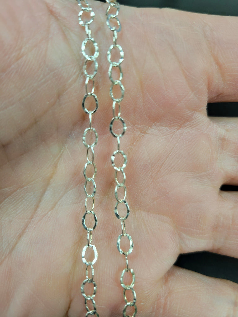 Hammered Cable Link Chain Modes Jewelry