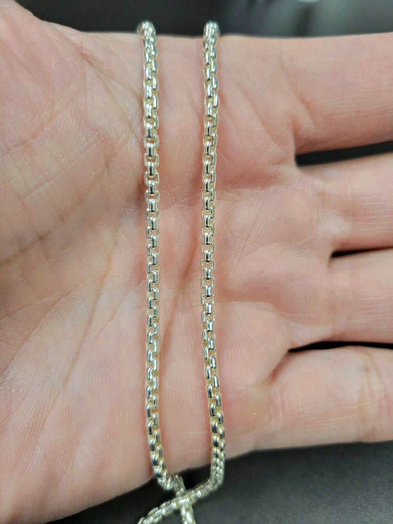 2.5mm Polished Round Box Chain Modes Jewelry