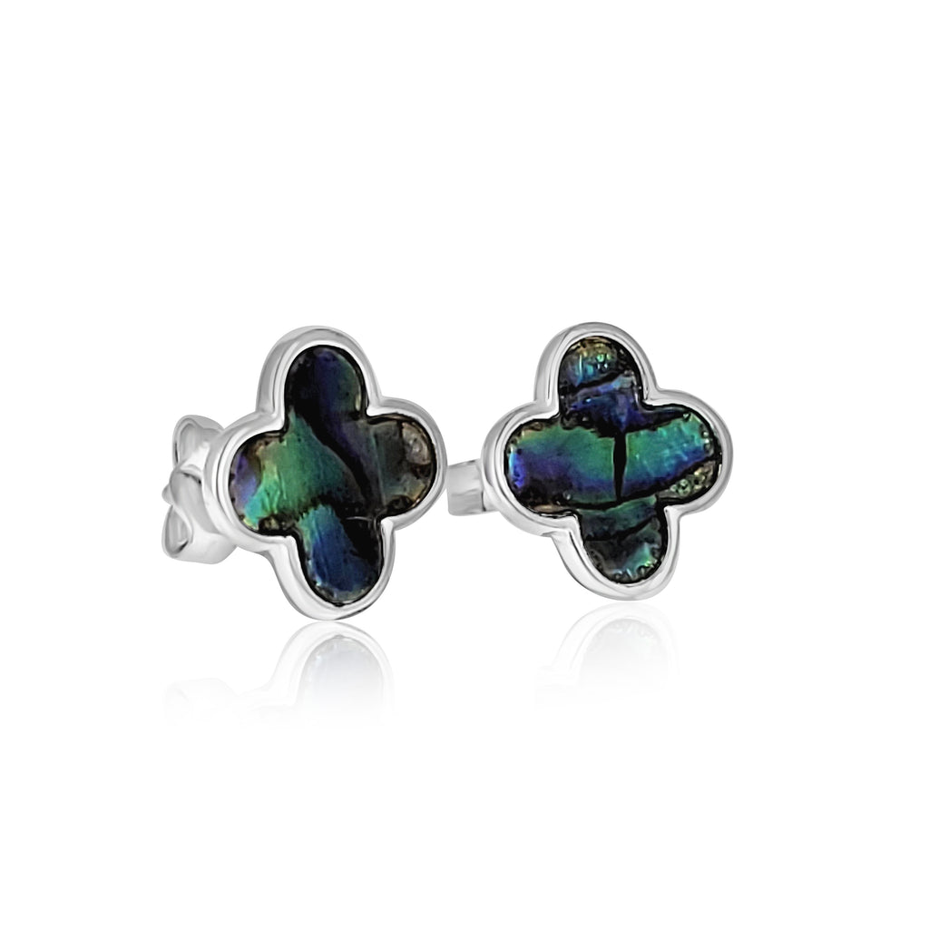 Abalone Clover Studs Modes Jewelry