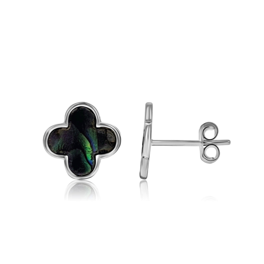 Abalone Clover Studs Modes Jewelry