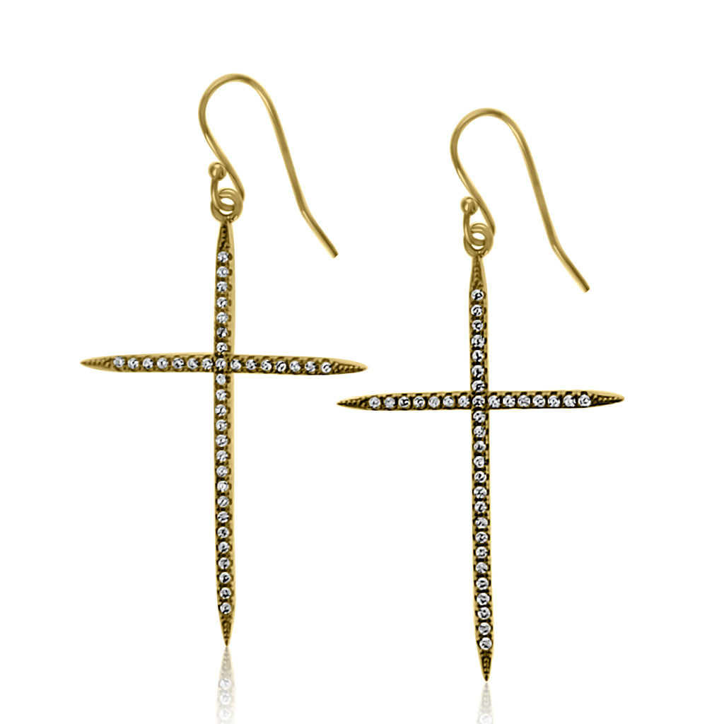 Sparkling Spike Cross Drops Modes Jewelry