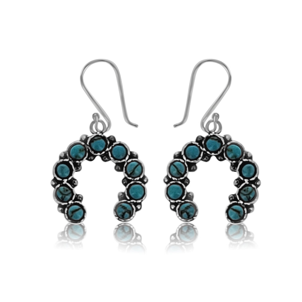 SS Turquoise Naja Cluster Drops Modes Jewelry