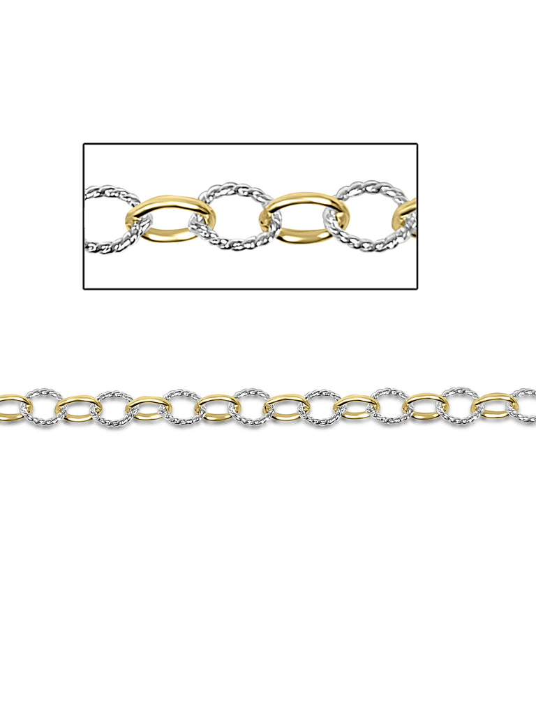 2 Tone Cable Chain Modes Jewelry