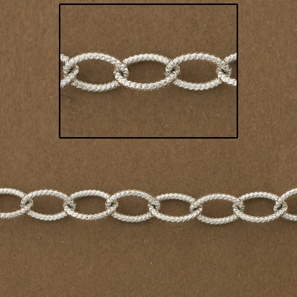 Sterling Silver Twisted Pattern Link Chain 5mmx7mm – Modes Jewelry