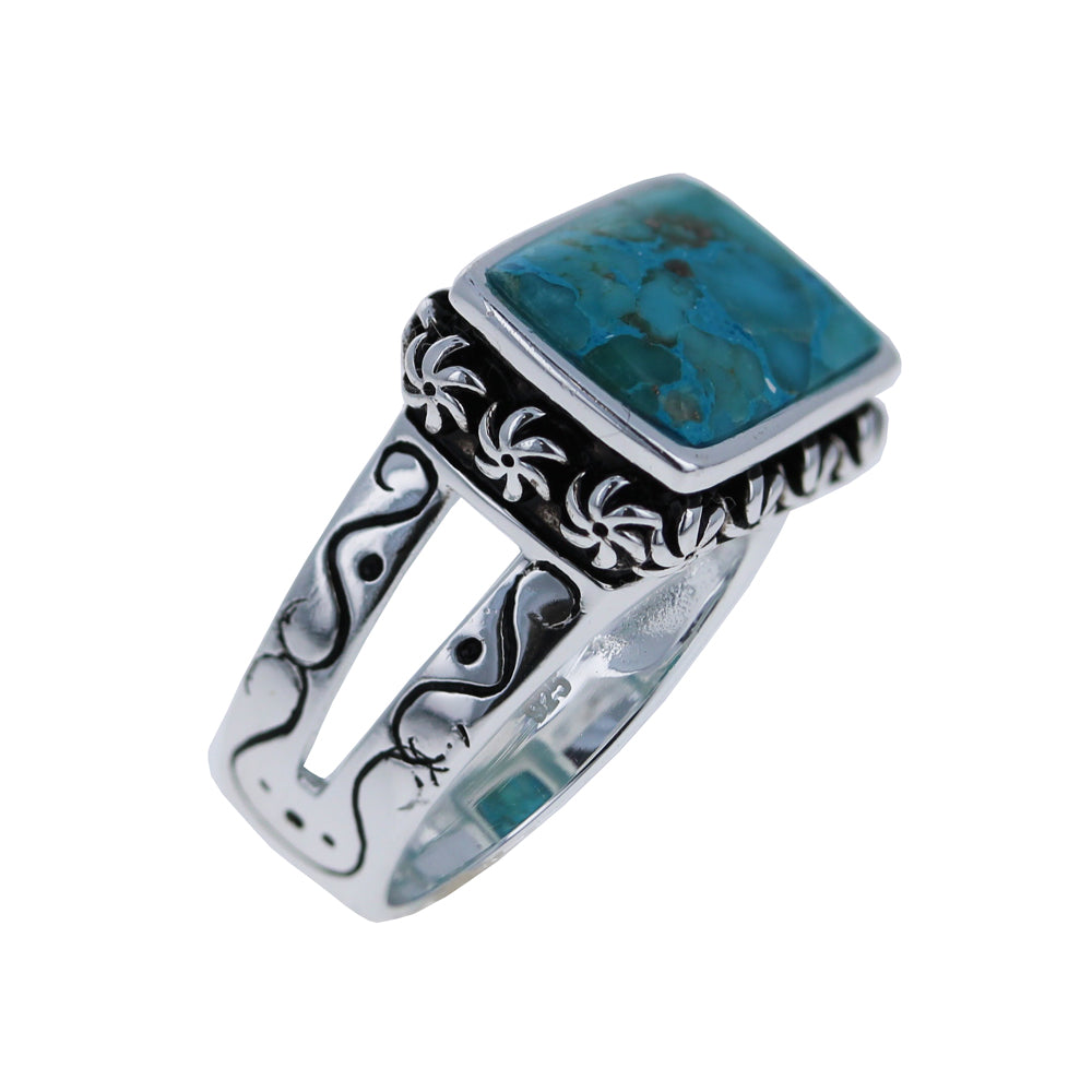 Refined Rectangular Turquoise Ring – Modes Jewelry