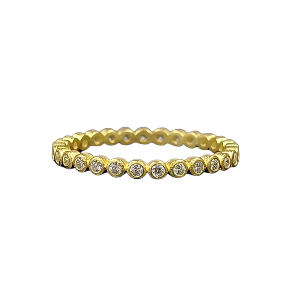 Mini Gold CZ Eternity Band Modes Jewelry