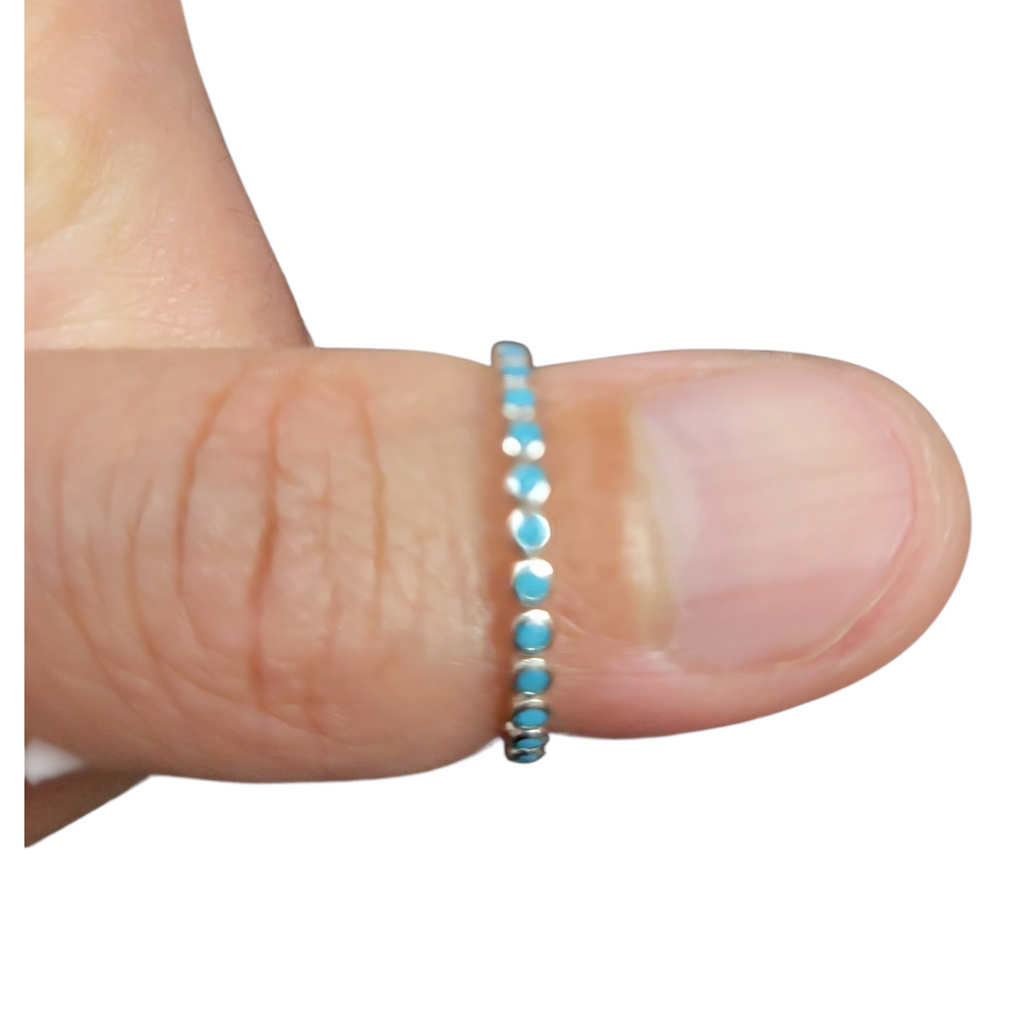 Turquoise CZ Eternity Band Modes Jewelry