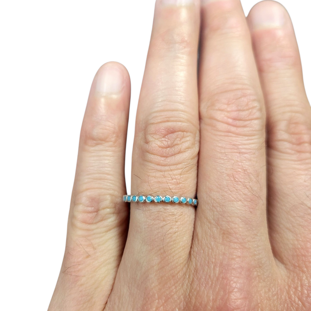 Turquoise CZ Eternity Band Modes Jewelry