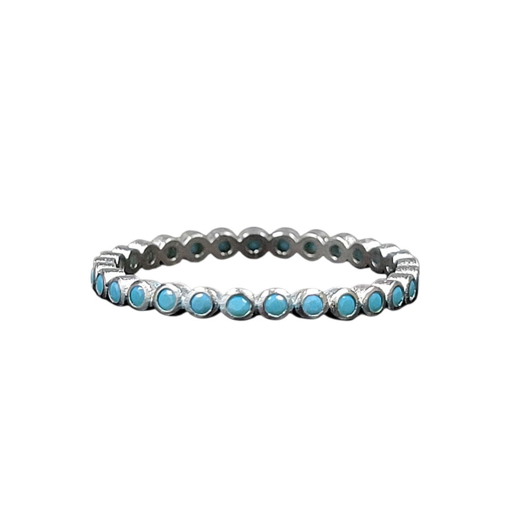 Turquoise CZ Eternity Band Modes Jewelry